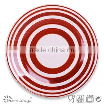 Cheap Colorful Stripe Ceramic Handpaited Dinner Plate and Dish photo-3