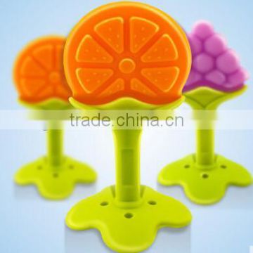 Hot sale silicone custom jelly fruit teething soft baby teether