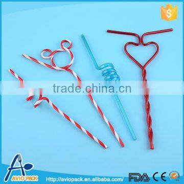 Fancy design various shaped PVC plastic drinking straw