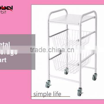 Rolling Kitchen Laundry Storage Warehouse Carts Bathroom Wire Basket Trolley