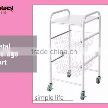 3 Tier Metal Movable Storage Kitchen Galley Medical Cart Office Trolley photo-2