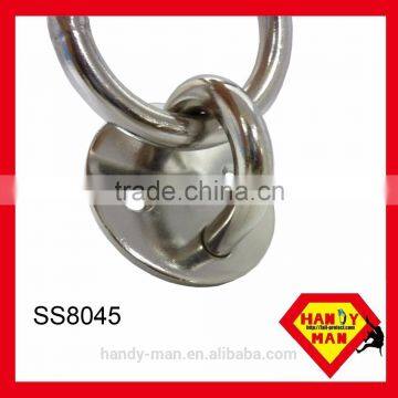 SS8045 Marine Deck Hardware Stainless Steel 304 Round Eye Plate With Ring With Machine Screw Sink Holes Ring Plate photo-5