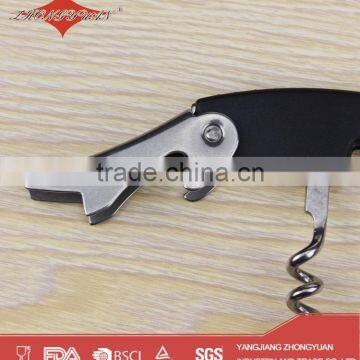 Black Plastic Corkscrew Wine Opener With Knife photo-5
