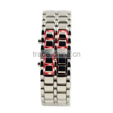 LED Watch Instructions SHARP Lava Style Iron Digital Metal Men Lady Watch LED
