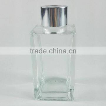 square glass bottle for 100ml reed diffuser with aluminium crown cap