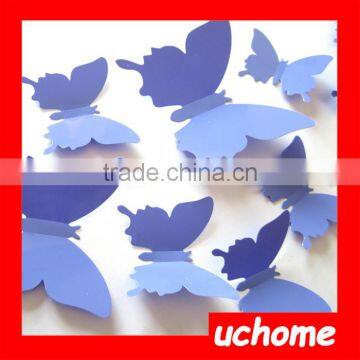 UCHOME 12pc/set 3D Mirror Butterfly Decorative Wall Sticker Custom Design Stickers photo-5