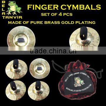 Belly Dance Finger Cymbals / Zills set of 4 PCs with pouch