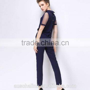 Lady Dark Navy Blue Fashion Detachable Pants Low Price photo-5