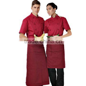Summer Design Red Color Hotel /Restaurant Uniforms For Waiters Waitress