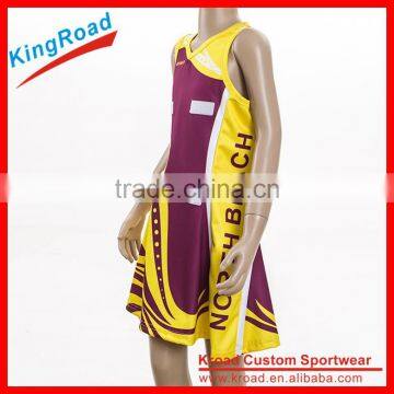 Pro Team Custom Netball Jersey Custom Sublimation Basketball Jersey Netball Dresses photo-2