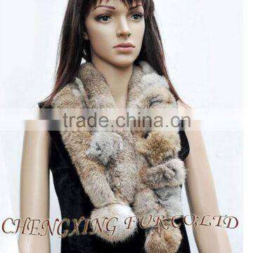 CX-S-126C China Supplier Hot Selling Black Fashion Women Rabbit Fur Scarf photo-2
