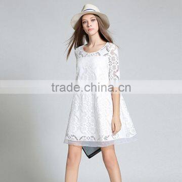 Maxnegio White Lace Women's Fashion Vestidos Casuales Summer Dress photo-2