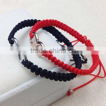 Simple Design 8 Steel Charm Genuine Leather Bracelet Custom Mens and Women 8 Charm Leather Bracelets for Valentine's Gifts 2017 photo-5