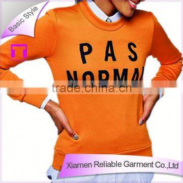 Beautiful girl orange heat press sleeve printing nylon hoodies