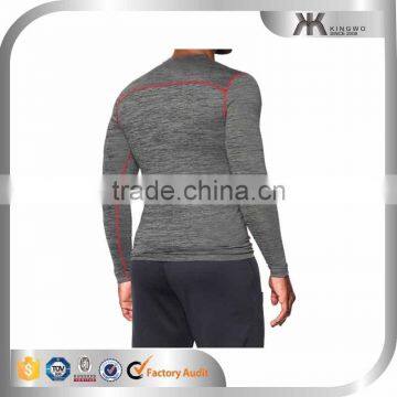 High Quality Dry Fit Nylon Sport Shirt Fitted Sport Shirt Gym Mmucle Fit Design photo-3