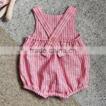 Baby Romper Linen Fabric Jumpsiut Soild Colors Newborn Baby Wear Clothes photo-4