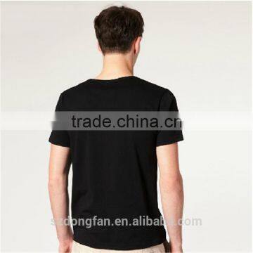 High Quality V-neck T-shirt Organic Cotton Mens With Custom Garment Manufacturer photo-2