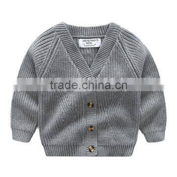S33461W Boy Sweaters Pure Color 100% Cotton Knitted Pullover Sweaters photo-2