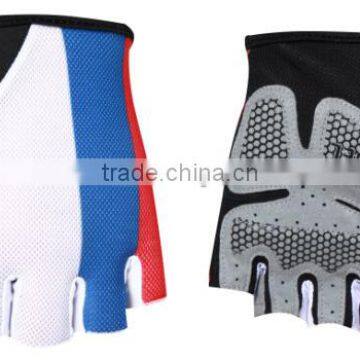 Custom New Cycling Gloves Flag Riding Finger-less Racing Gloves