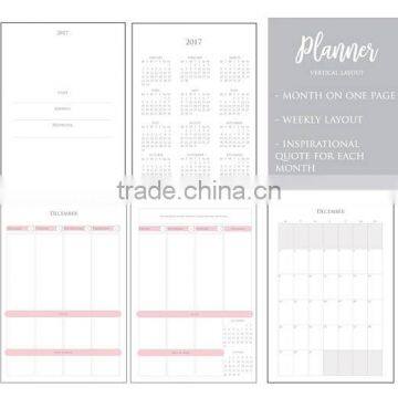 Customize A4/A5/A6 Different Kinds of Planner /noteboo/diary Planner /wire-o Planner With Emboss/deboss Logo , photo-2