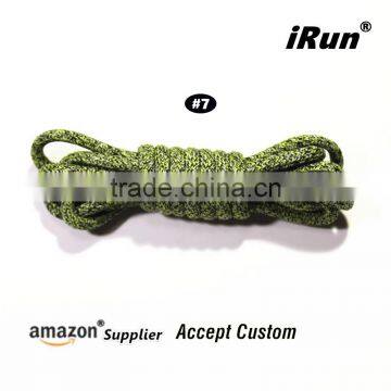 Regular Rope Variegated Pattern Shoelaces for Runners Shoes - Custom Packaging Regular Laces With Plastic Tips - White / Black photo-2