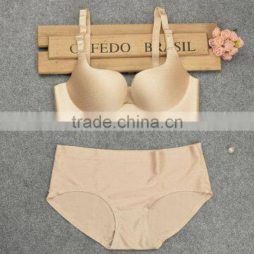 3/4 Cup Nylon Bra and Panties Set, Different Size for Choice & Breathable & Seamless, Solid, More Colors for Choice, Sold By Set photo-4