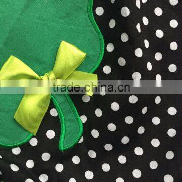 2016 St.Patrick Dresses Cottom Black/green Dot Dress New Arrival Full Stock 3 Pieces With Matching Necklace and Headband Set photo-3