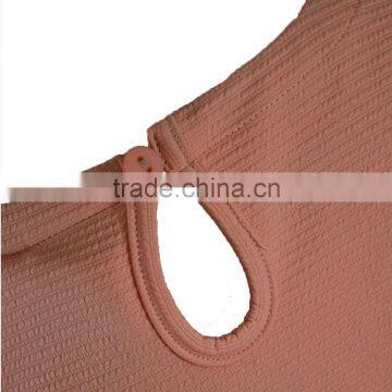 Simple Short Sleeve Polyester Cotton Frocks Design Dress for Girl photo-3