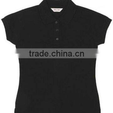 100% Pique Cotton Women Classic Solid Color Blank Polo T-shirts for Printing photo-3