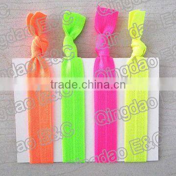 fluorescent neon color hair tie with elastic