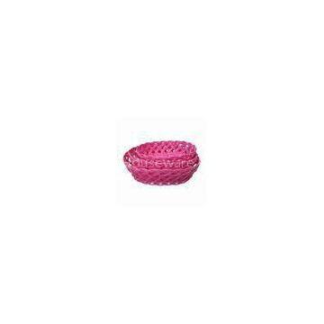 Oval Storage Basket in Pink, Made of Plastic Rattan, Used for Packing and Storage