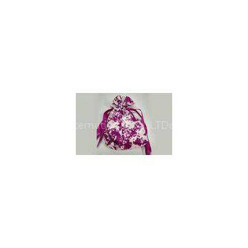 Durable Purple Smooth Polyester Draw String Bag , Personalized Drawstring Bags