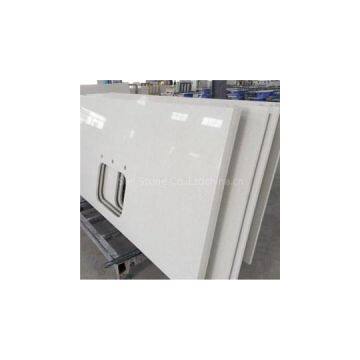 Polished White Quartz Kitchen Countertops