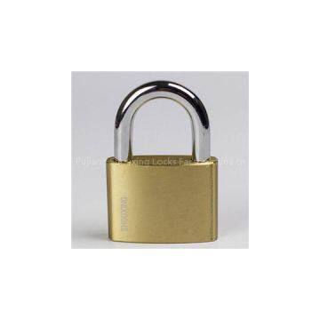 Unique Shape Shackle Half Protected Brass Padlock