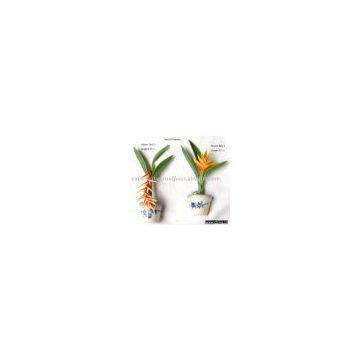 Hawaiian flower pot fridge magnet - Bird of paradise