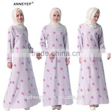 purple flower muslim dress/ juja muslim islamic Arabian Middle East abaya kaftan dresses/fancy dl islamic muslim dress