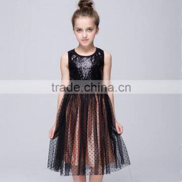 Wholesale low price popular design kids polka dot cotton frocks girls sparkle dress