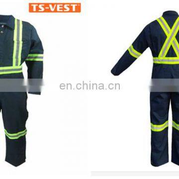 Hot Sell Long-sleeve Workwear Fireproof Reflective Safety Coverall photo-2