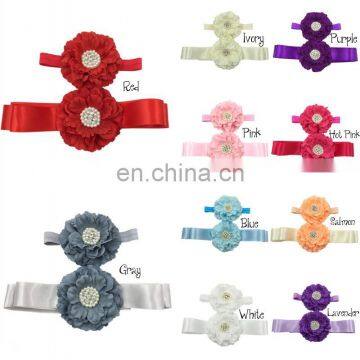 4.3inch Fabric Peony Flower Sash Matching Baby Headband Flowergirl Sash Luxe Sash Belt