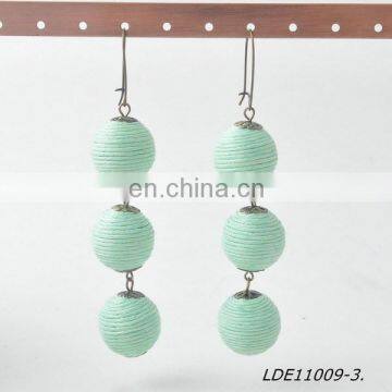 2017 Bon Bon Style Thread Wrapped Ball Drop Earrings
