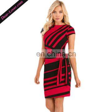 Fashion summer strip design women bodycon dresses