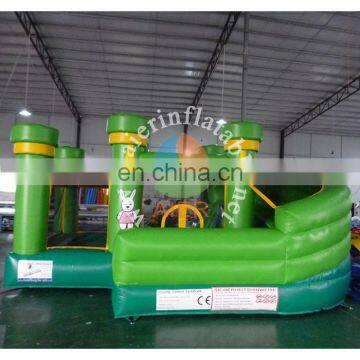 Best quality inflatable bouncy slide kids rabbit green inflatable slide cheap price dry slide for sale