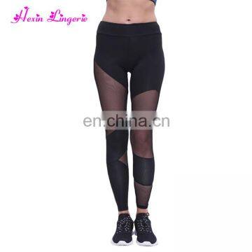 OEM Service Net Yarn Stitching Spandex Tights Yoga Pants Mature Women Legging