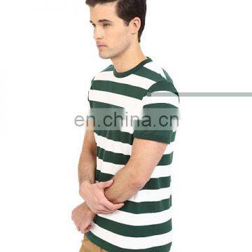 180 Grams 100% Cotton Men Custom Logo Tshirts Stripe Design photo-3