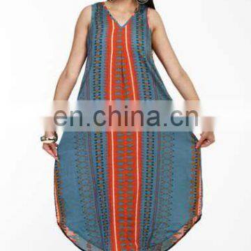 Women ethnic designer dress casual wear sleeve less manufacturers and exporters from India