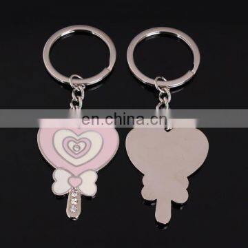 custom lollipop shape heart keychain colorful metal keychain