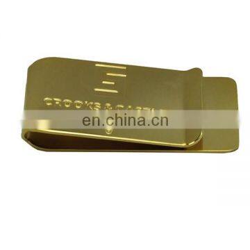 custom gold company logo brass money clips wholesale