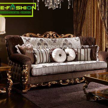 American classic home furniture of hand carving living room big sofa set