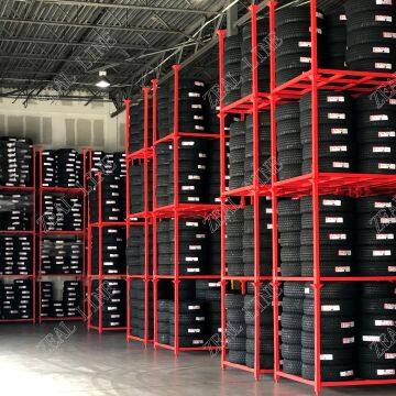 Warehouse Stacking Storage Tire Rack Pallet Tyre Rack Movable