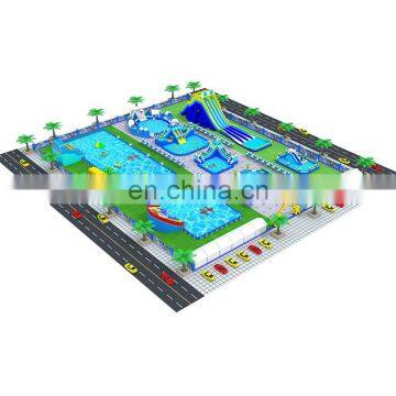 Customized Inflatable Water Park Manufacturer Water Play Equipment Fun Park Slide With Pool